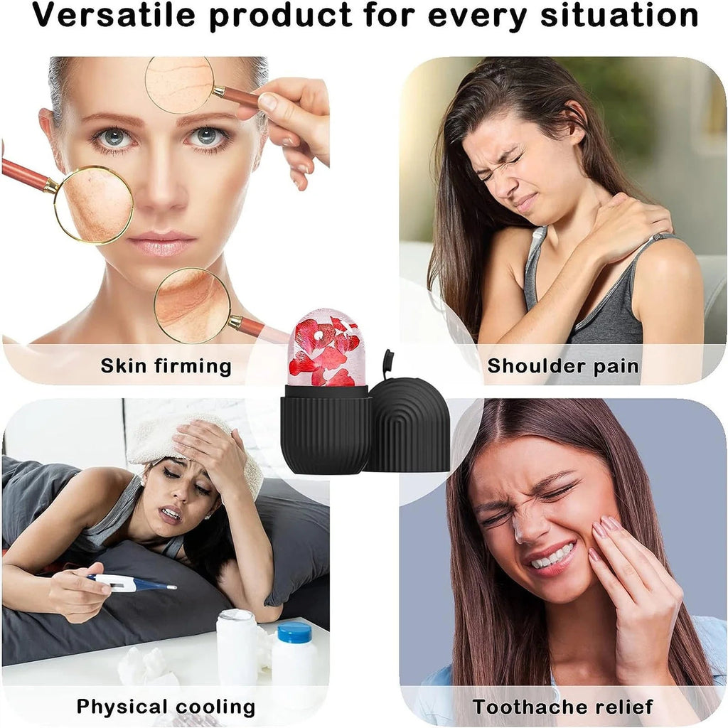 2024 New Ice Roller for Face and Eye, Ice Face Roller, Facial Beauty Ice Roller Skin Care Tools, Ice Cube Face Massage, Silicone Ice Mold for Face Care