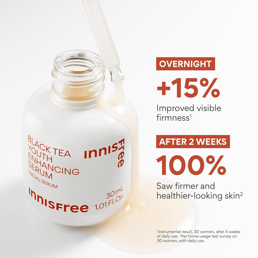 Black Tea Youth Enhancing Serum, Korean Serum with Niacinamide for Firming and Glow