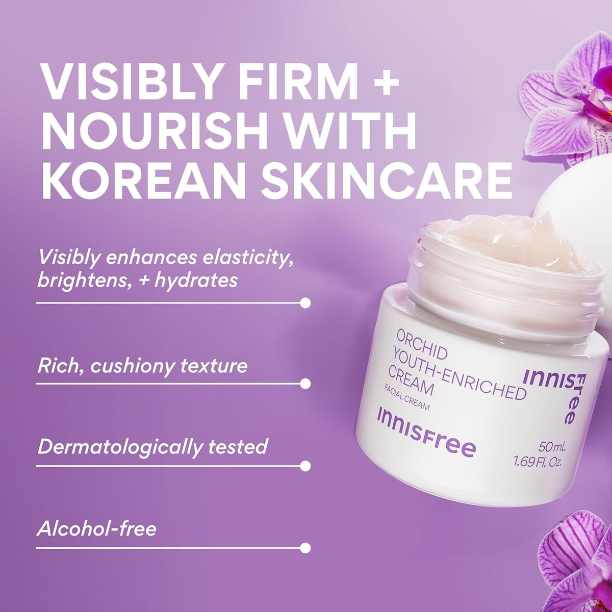 Orchid Youth-Enriched Cream, Korean Face Cream for Firming and Hydrated Skin
