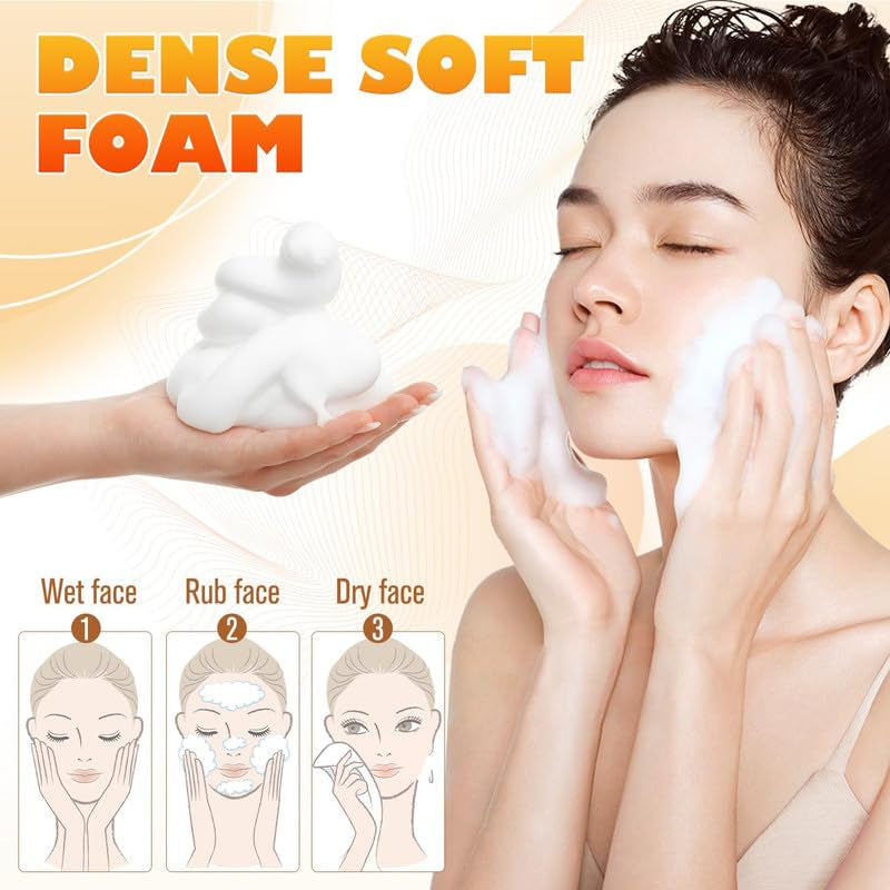 1Pcs Turmeric Facial Cleanser,Urmeric Facial Cleanser，Turmeric Foaming Cleanser,Deep Cleansing of Facial Skin， Turmeric Foaming Cleanser for All Skin