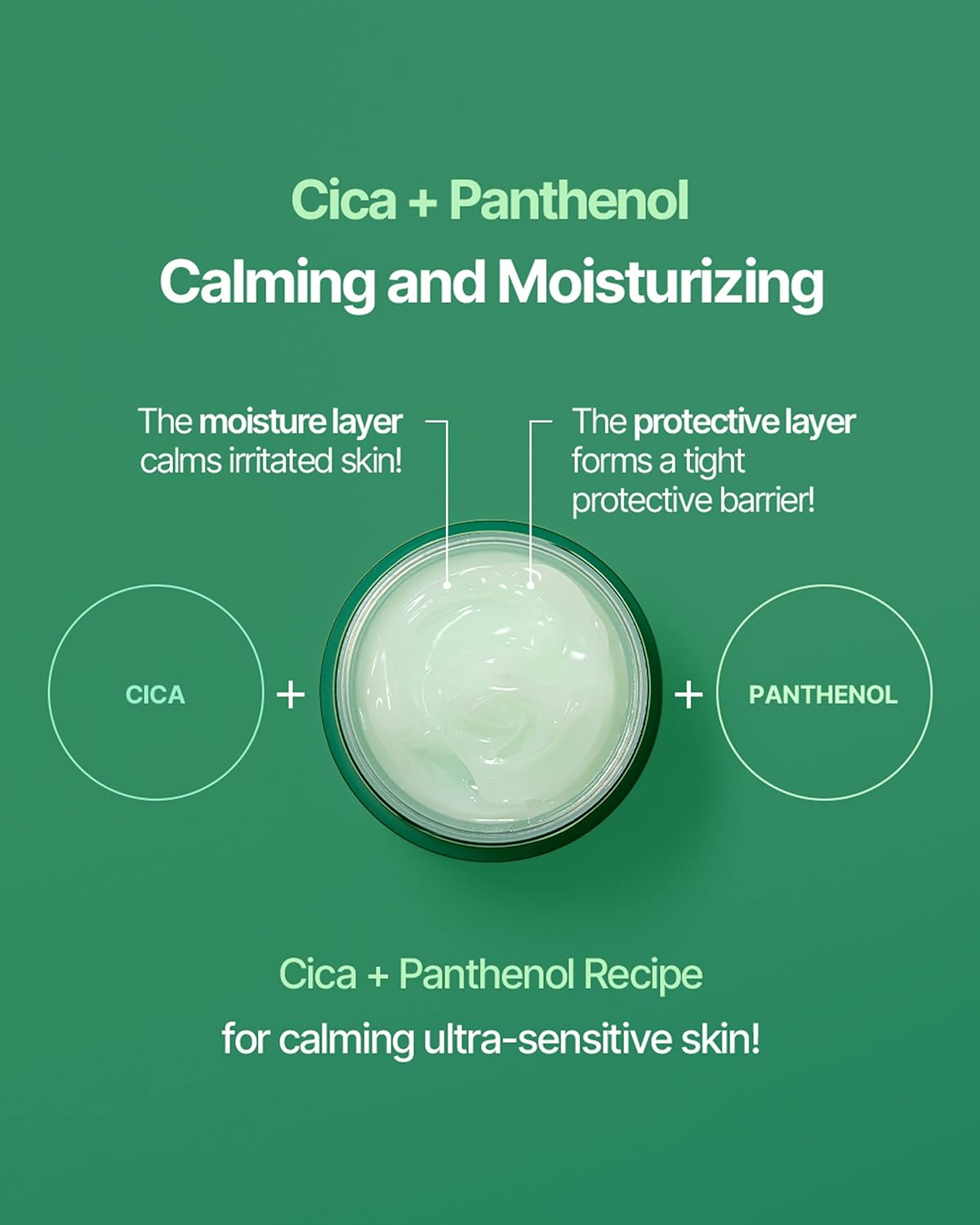 CICA Panthenol Moisturizing Cream | Overnight Face Cream | Soothing, Moisturizing, and Hydrating Facial Mask with Hyaluronic Acid | Korean Skin Care Overnight Moisturizer | 2.70 Fl Oz
