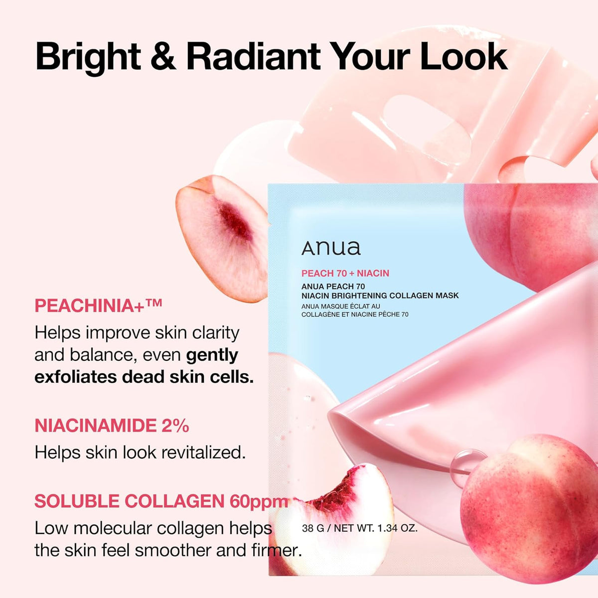 ANUA Peach 70 Niacin Brightening Collagen Mask