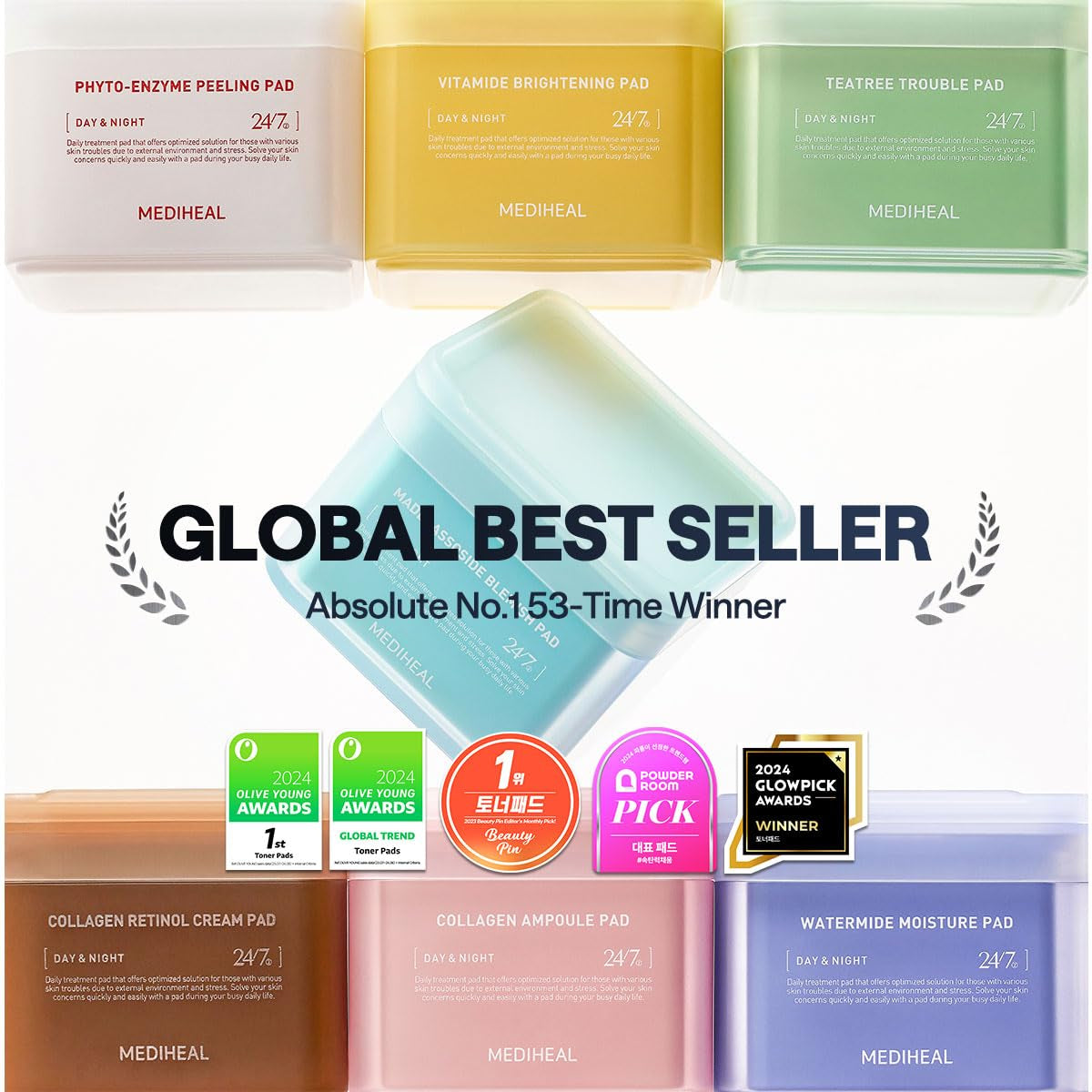 Madecassoside Toner Pads - with Centella Asiatica to Treat Blemishes and Improve Uneven Skin Tone - Vegan Gauze Fabric