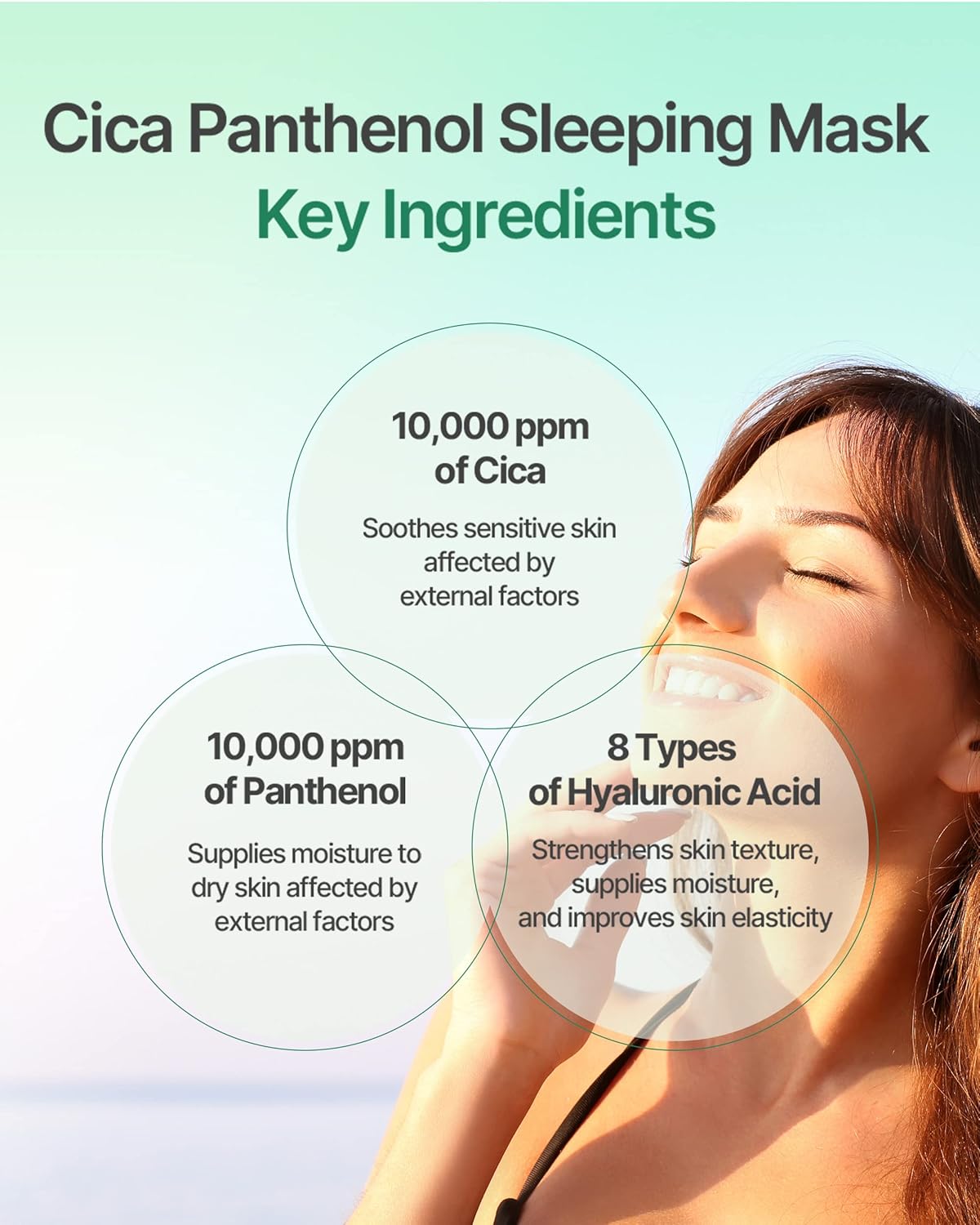 CICA Panthenol Moisturizing Cream | Overnight Face Cream | Soothing, Moisturizing, and Hydrating Facial Mask with Hyaluronic Acid | Korean Skin Care Overnight Moisturizer | 2.70 Fl Oz