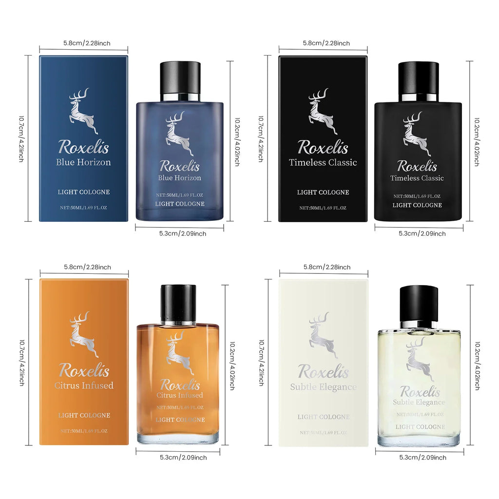 Roxelis 50ml Cologne Series Charming Perfume Lasting Pheromone Refresh Elegance Odor Remove Men Gifts Dating Flirting Perfume