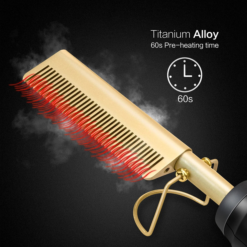 Ceramic Electric Hair Straightening Hot Comb