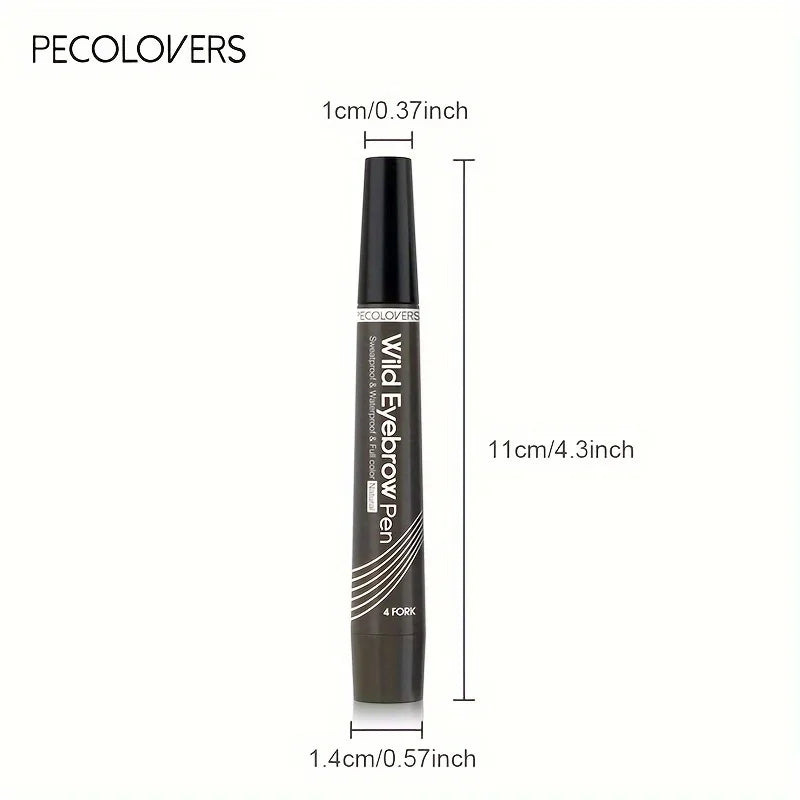 5 Colors Liquid Eyebrow Pen, Long Lasting Eyebrow Tattoo Pen, 4-splitted Head Eyebrow Tint Pen , Gray Brown Eyebrow Makeup