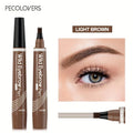 5 Colors Liquid Eyebrow Pen, Long Lasting Eyebrow Tattoo Pen, 4-splitted Head Eyebrow Tint Pen , Gray Brown Eyebrow Makeup