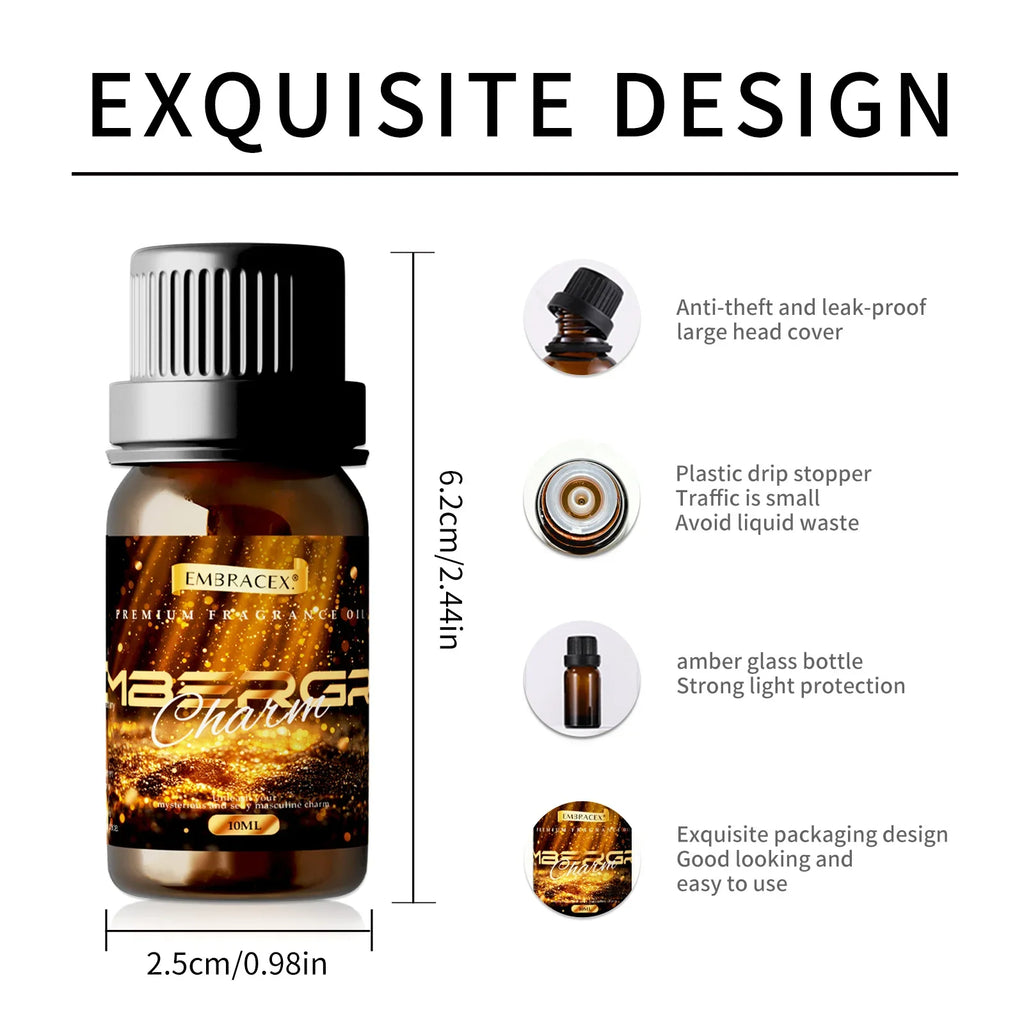 10ml Ambergris Essential Oil Men'S Essential Oils Gifts For Father/Brother For Perfume Making DIY Candle/Soap Skin Hair Care
