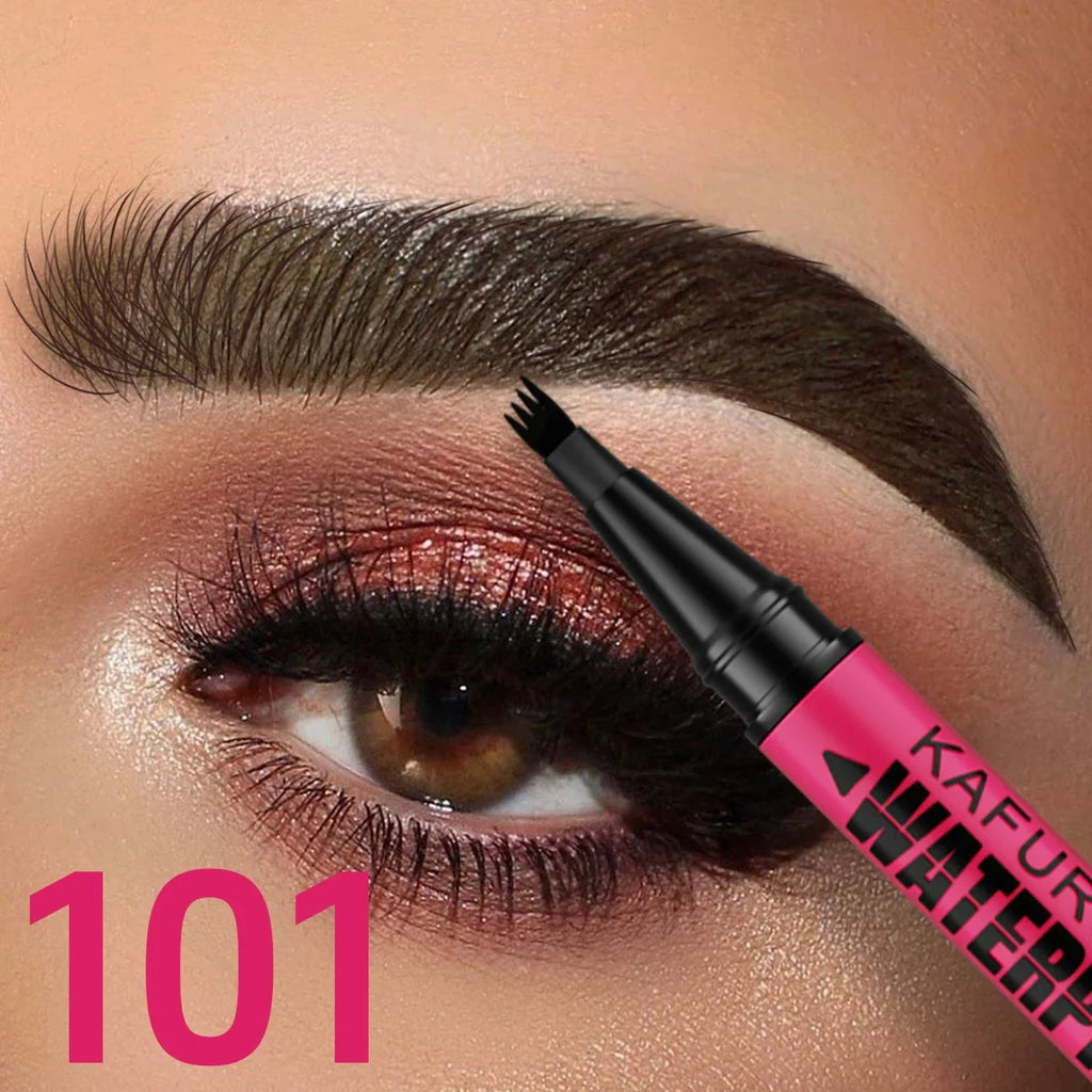 3-color Waterproof eyebrow pen, microblading eyebrow pencil with 4 split head, natural looking brows eye makeup cosmetics gifts
