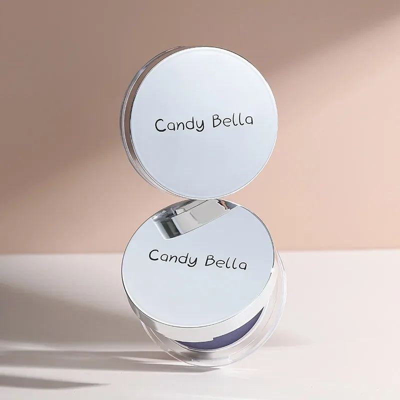 Matte Setting Powder Lasting Oil-Control Purple Glitter Pressed Powder Brightening Face Powder Jelly Compact Foundation Makeup