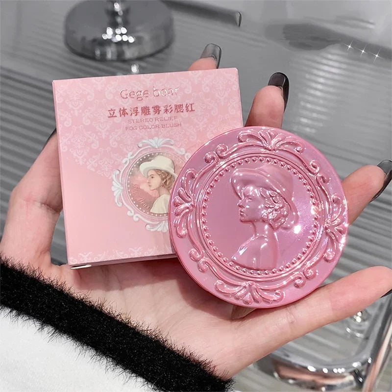 Three dimensional relief mist Color blush natural tender delicate hold makeup low saturation female blush cream