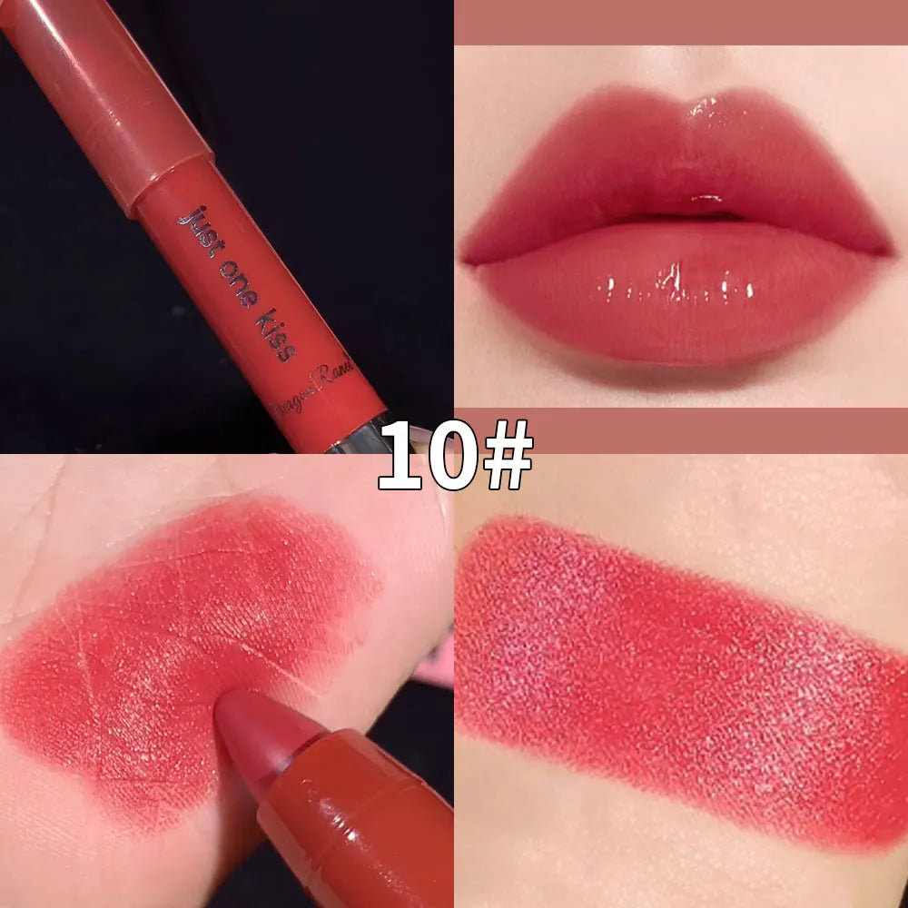 Bright Lipstick Easy to Color Lipstick Color Moisturizing Lip Gloss Easy to Color Lip Glaze Rotating Bright Lipstick Pen Lip Gloss Lipstick European and American Style Nude Brown Red Pink Lipstick Masquerade Lipstick Pen Lip