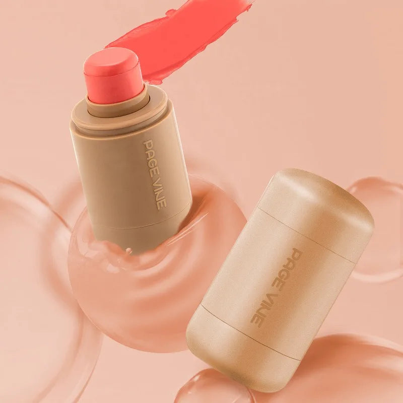New Blush Stick 3-in-1 Cheek Lip Tinted Moistured Blush Stick Silky Brighten Blush Cream Blusher Cosmetics Tubes Matte Contour