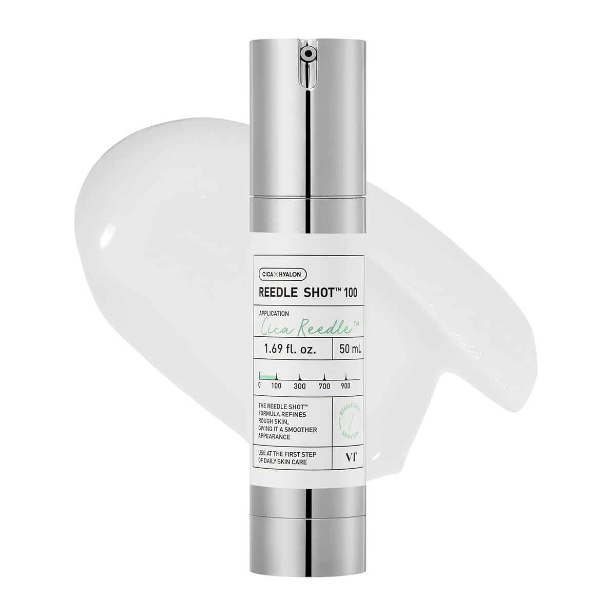 CICA Reedle Shot 100, Spicule Microneedling Serum for Pore Care & Exfoliation, Exosome, Centella Asiatica for Glass Skin, Skin Texture, Korean Liquid Skin Booster (1.69 Fl Oz / 50Ml)