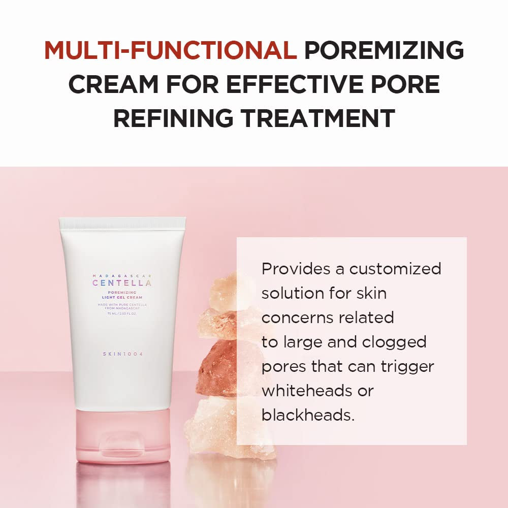 Madagascar Centella Poremizing Light Gel Cream 2.53 Fl.Oz (75Ml) | Tightens Pores | Soothes Irritated Skin