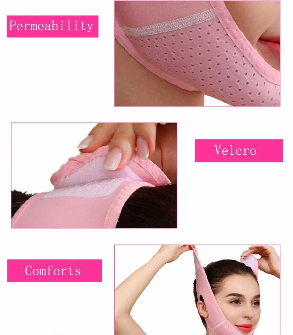 Reusable V Line Mask,V Shaped Face Mask for Sagging,Refined Jawline Support Strap,Adjustable Facial Slimming Strap,Chin up & Face Lifting Belt