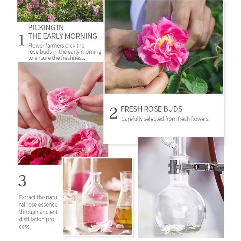 12Pc Rose Flower Extract Face Mask Korean Whitening Sheet Mask Moisturizing Mask Nourishing Skincare Facial Korean Fresh Product